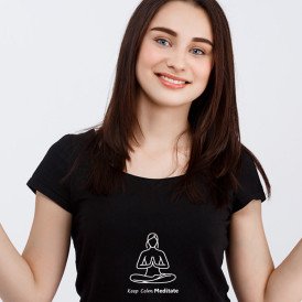 Keep Calm Womens Yoga T-Shirt